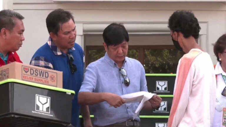 Marcos Leads Relief Aid Distribution To Paeng Victims In Antique