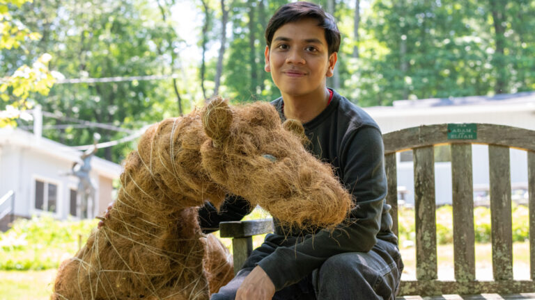 Filipino Fulbright Scholar In US Immersion Creates Coconut Fiber Sculpture