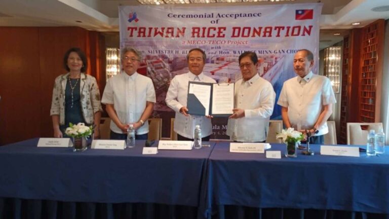 Taiwan Donates 1,000 Metric Tons Of Rice To Philippines