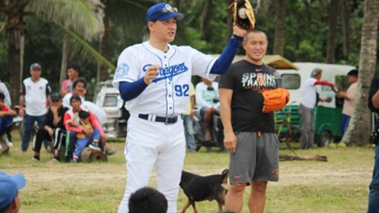 Japanese Baseball Star Coaches Kids In Quezon Town