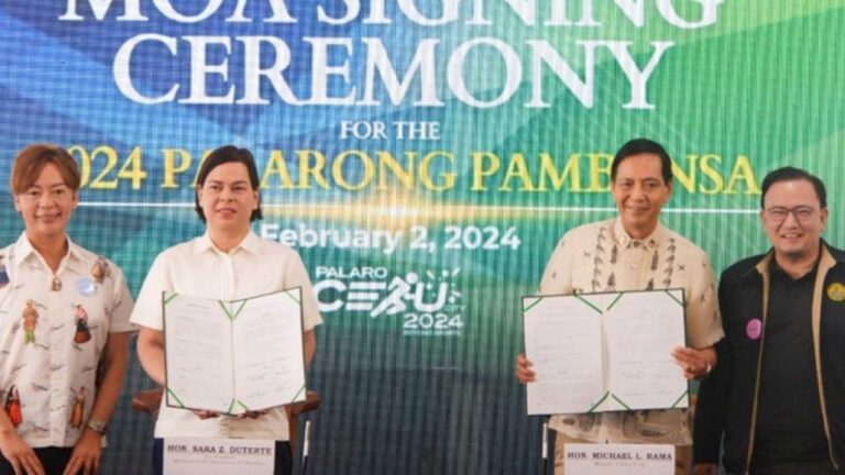 VP Sara, Cebu City Sign 2024 Palarong Pambansa Accord