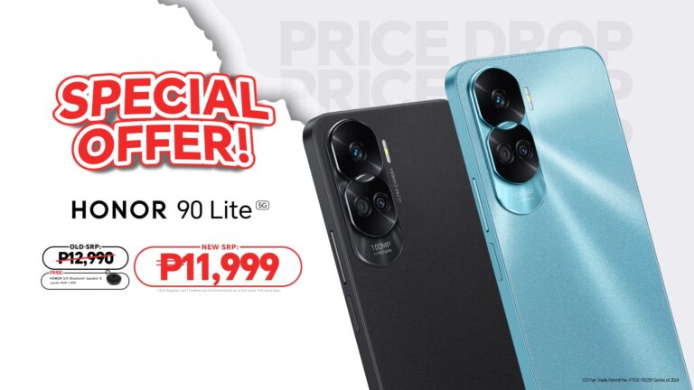 Limited Time Offer: Save PHP1,000 On HONOR 90 Lite 5G + Free Bluetooth Speaker!