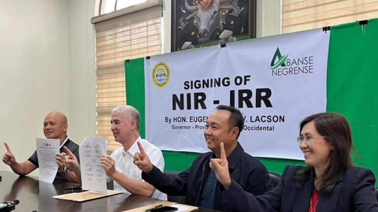 Negros Occidental Governor Signs IRR, Upbeat On Full Operation Of NIR