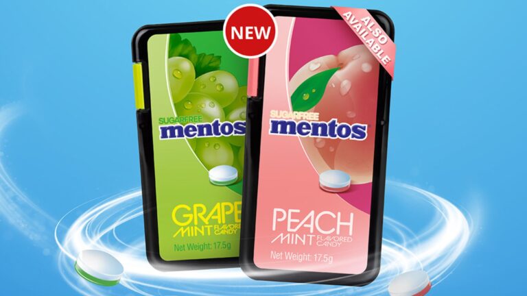Take A Fruity Fresh Break From The Daily Grind With Mentos Grape Mint & Peach Mint Today